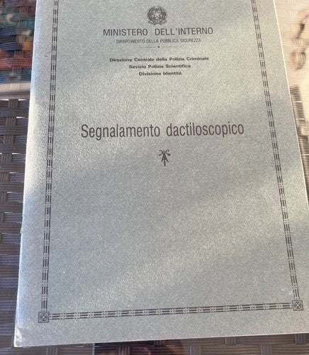 Circulaire Populaire De Signalisation Dactiloscopico 1988 Vintage