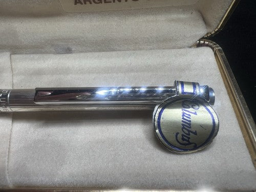 Columbus Stylo-Plume Sphère Corps Argent 925 Massif Avec Trousse Et Garantie 4