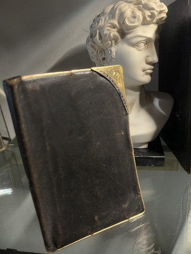 🔴 CREDITO EMILIANO portafoglio, porta documenti pelle con bordi dorati, vintage