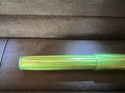 🔴 WATERSON penna stilografica celluloide verde a leva funziona e SCRIVE vintage