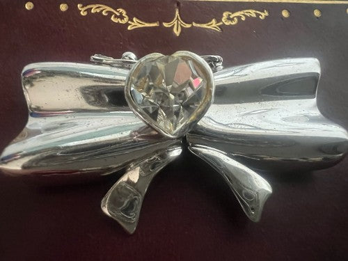 🔴 ARGENTO 925 chiusura collana gancio FIOCCO CON CUORE INNALZATO per 5 fili