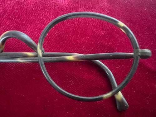 🔴 Montatura OCCHIALI ANTICHI metallo bachelite leggeri Chaplin 1800 n.3