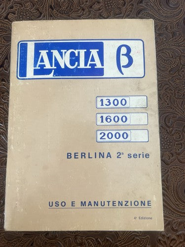 Lancia BETA 1300 1600 2000 Booklet Car Use Maintenance Original Vintage 