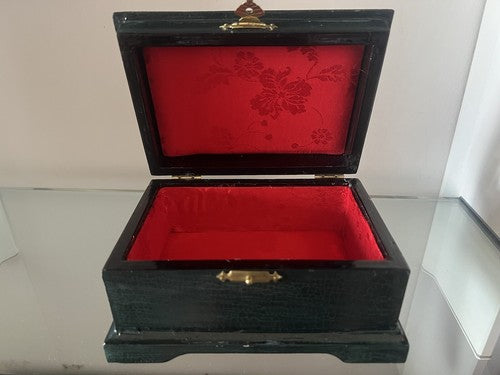 Boîte à Bijoux Chinoise Bois Coffret Trésor Trousse Vintage 8