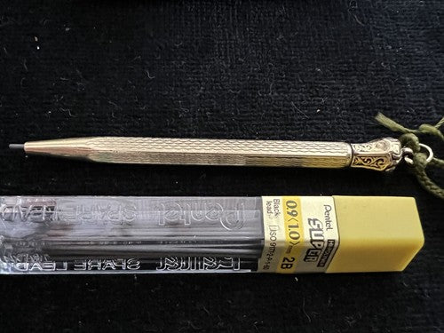 Lápiz Mecánico Laminado Oro 18 K Colgante Miniatura Chatelaine Antigua A