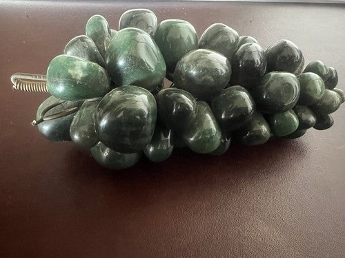 🔴 Grappolo uva GIADA VERDE autentica scultura misura naturale 16x8,5 vintage