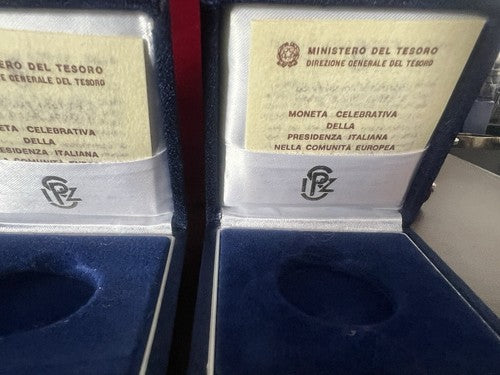 🔴 IPZS scatole monete CELEBRATIVE DELLA PRESIDENZA ITALIANA ARGENTO lotto 3 PZ