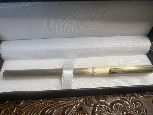 Karnak 50 Stylo-Plume Sphère Satin Doré Profiles Brillant Écrit Vintage 