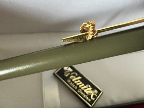 🔴 ELMITEX penna sfera by Montegrappa lacca verde militare a pulsante vintage