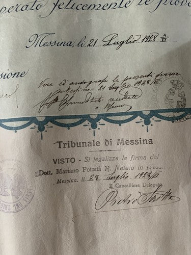 Regno Italie Vittorio Emanuele III Grande Certificat Diplôme + Robe Du 1928
