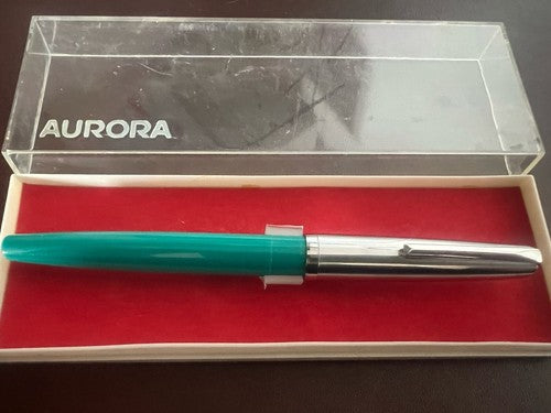 🔴 AURETTA fountain pen By Aurora turquoise Italian cartridges vintage 1970 