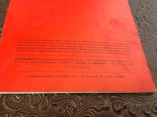 Autobianchi A 112 Lancia Anleitung Auto Verwendung Wartung Original Vintage 