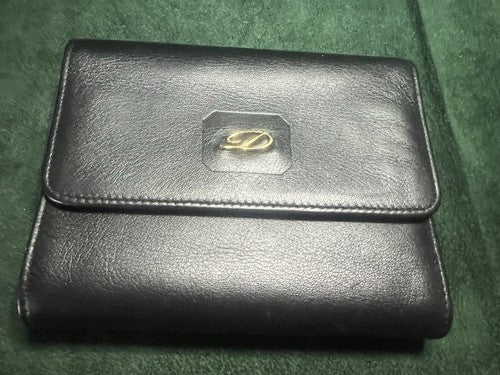 🔴 DUPONT portafoglio uomo pelle nera porta banconote carte tascabile NUOVO
