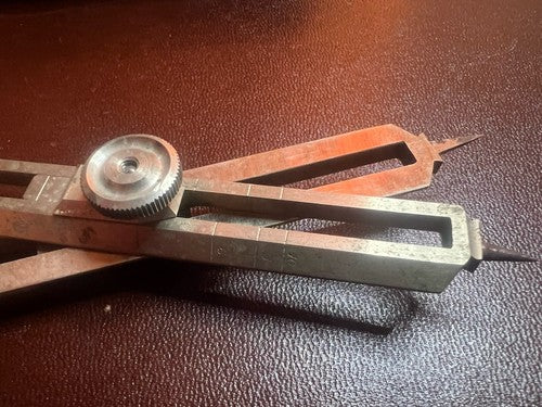 🔴 PRAZISION compasso disegno carteggio marino in metallo con custodia VINTAGE