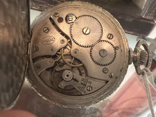🔴 VEGLIA Herren-Taschenuhr mit Handaufzug, Überholung, Vintage-Teile 