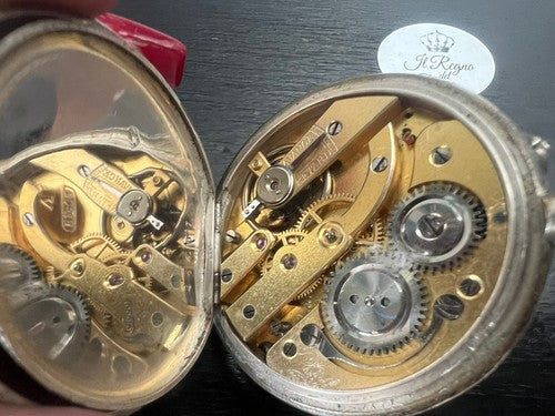 🔴 LEON PERRIN orologio tasca ARGENTO 800 cesellato da revisionare parti