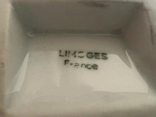 🔴 LIMOGES porcellana porta pennini ORO E PLATINO penna astuccio cofanetto