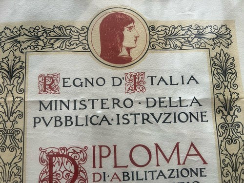 Diploma Appraiser Ragioniere With Stamp Stamps And Votes 23 July 1924