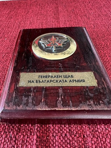 🔴 Wappen der russischen Marine, Vintage-Schild aus Messing und Holz, zur Wandmontage, 11 cm hoch