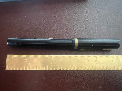 🔴 WALTHAM penna stilografica celluloide nera a leva SCRIVE vintage 1930