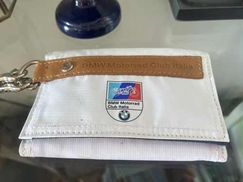 🔴 BMW portafoglio unisex MOTORRAD CLUB ITALIA bianco da collezione vintage