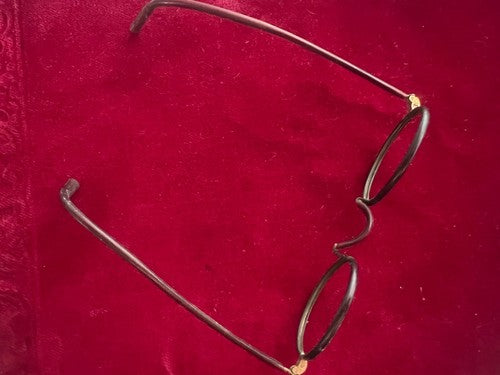 🔴 Montatura OCCHIALI ANTICHI metallo bachelite leggeri Charlie Chaplin 1800 n.2