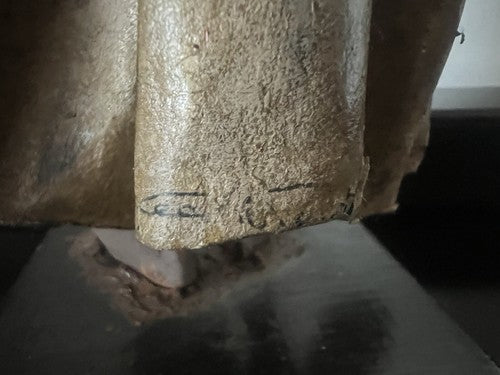 🔴 Statua scultura CARTAPESTA firmata CECILIA POLITO dama Firenze 11x11 h 42 cm