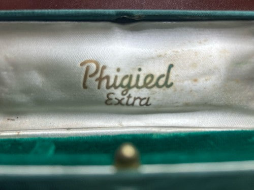 🔴 PHIGIED box scatola orologio cofanetto astuccio custodia pelle vintage 1950