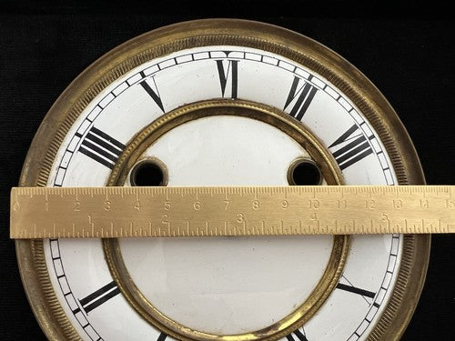 🔴 QUADRANTE orologio pendolo muro parete smalto doppio bordo ottone perni