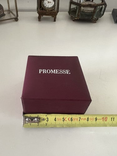 Promesse Boîte Bijou Boucles D'Oreilles, Pendentif, Charms Bordeaux Rigide