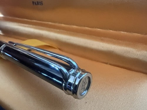 🔴 WATERMAN penna sfera lacca nera Harmony profili cromati con astuccio