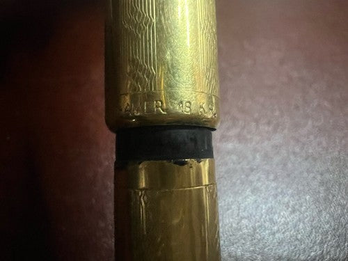 🔴 ANGLO AMER penna stilografica retrattile placcata ORO 18 CARATI vintage