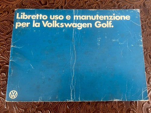 Volkswagen Golf Booklet Car Use Maintenance Italian Original Vintage 1979