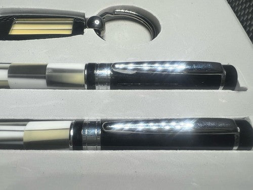 Stylo-Plume Sphère Et Roller En Laque Avec Porte-Clé Scrivono Boîte Cadeau