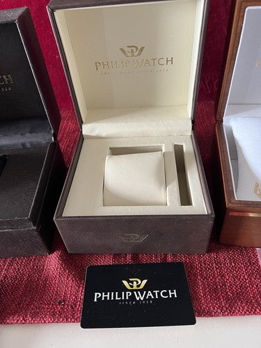 🔴 PHILIP WATCH watch boxes cases set of 3 CASES with cushions
