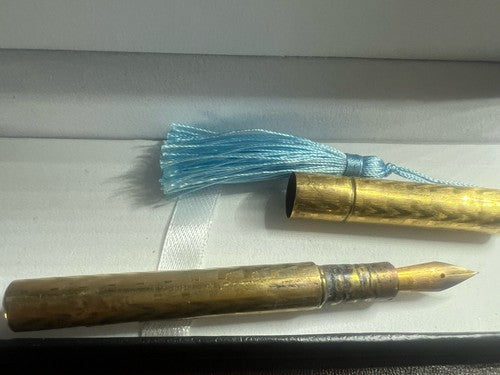 Stylo-Plume Stylo à Plume Laiton Levier Fonctionne Et Écrit Vintage Du 1920