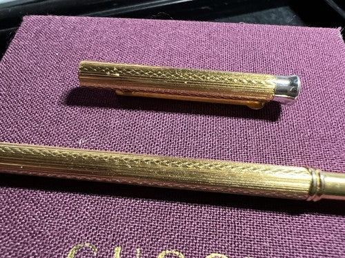 🔴 GUCCI penna sfera dorata guillocchè mini da borsa RARA vintage