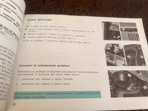 Fiat Panda Booklet Car Use Maintenance Italian Original Vintage