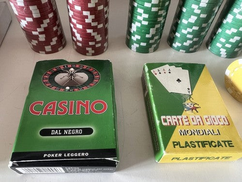 🔴 MODIANO fiches 200 pz blister CARTE DA GIOCO casinò + libro Sklansky vintage