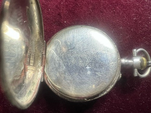 🔴 Orologio tasca ARGENTO 800 donna monachina manuale funziona vintage 1920