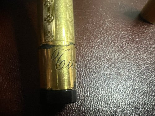 🔴 ANGLO AMER penna stilografica retrattile placcata ORO 18 CARATI vintage