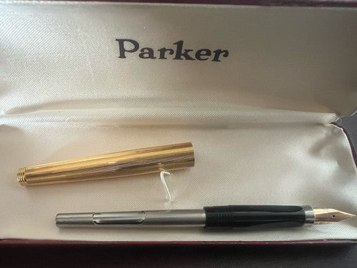 🔴 PARKER penna stilografica 75 placcata oro numerata pennino ORO 14 KT F nuova