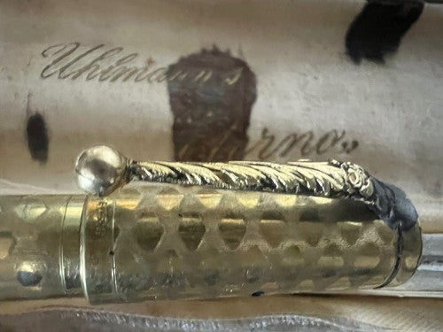 UHLMANN'S Eternal Stylo-Plume Stylo à Plume Rétractable Plaqué Or Marche Vieux