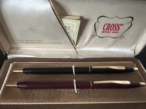 🔴 CROSS Classic Century black and burgundy lacquer ballpoint pens write with box 