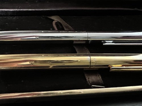 Omas Pen Sphere Chrome + Pen Gold Metal Scrivono Italian Vintage