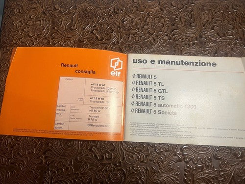 RENAULT 5 Alpine Benutzerhandbuch und Wartung ORIGINAL 4-teilig 