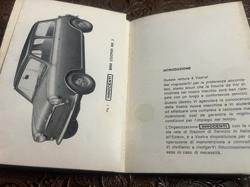 Mini Cooper MK3 Livret Voiture Utilisation et Entretien Vintage Original