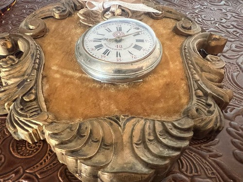 🔴 ROSSKOPF pocket watch MODERN CHRONOMETER broken with vintage wall picture 