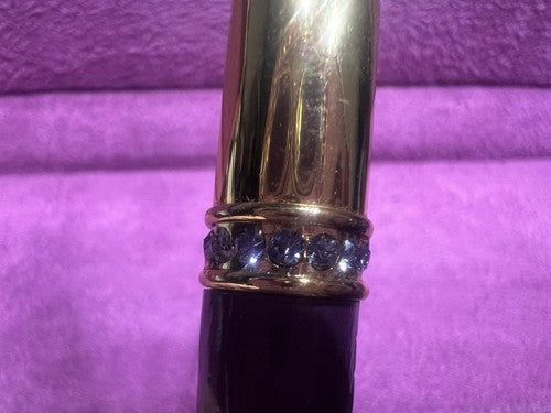 Campo Marzio Stylo-Plume Sphère Femme Avec Strass Et Décor Cuir Violet Écrit
