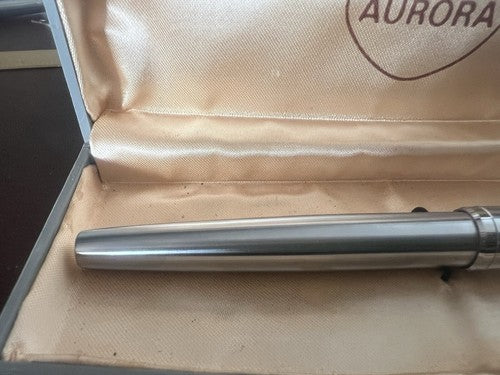 🔴 AURETTA penna stilografica By Aurora cromata italiana cartucce vintage 1970 D